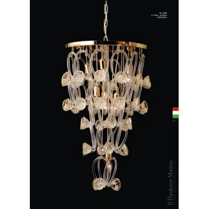 Zdjęcie Żyrandol z przezroczystych złotych róż ze szkła Murano - Il Paralume Marina