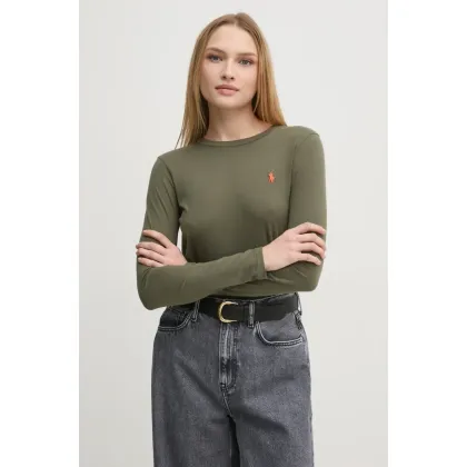 Zdjęcie Polo Ralph Lauren longsleeve bawełniany kolor zielony 211898699