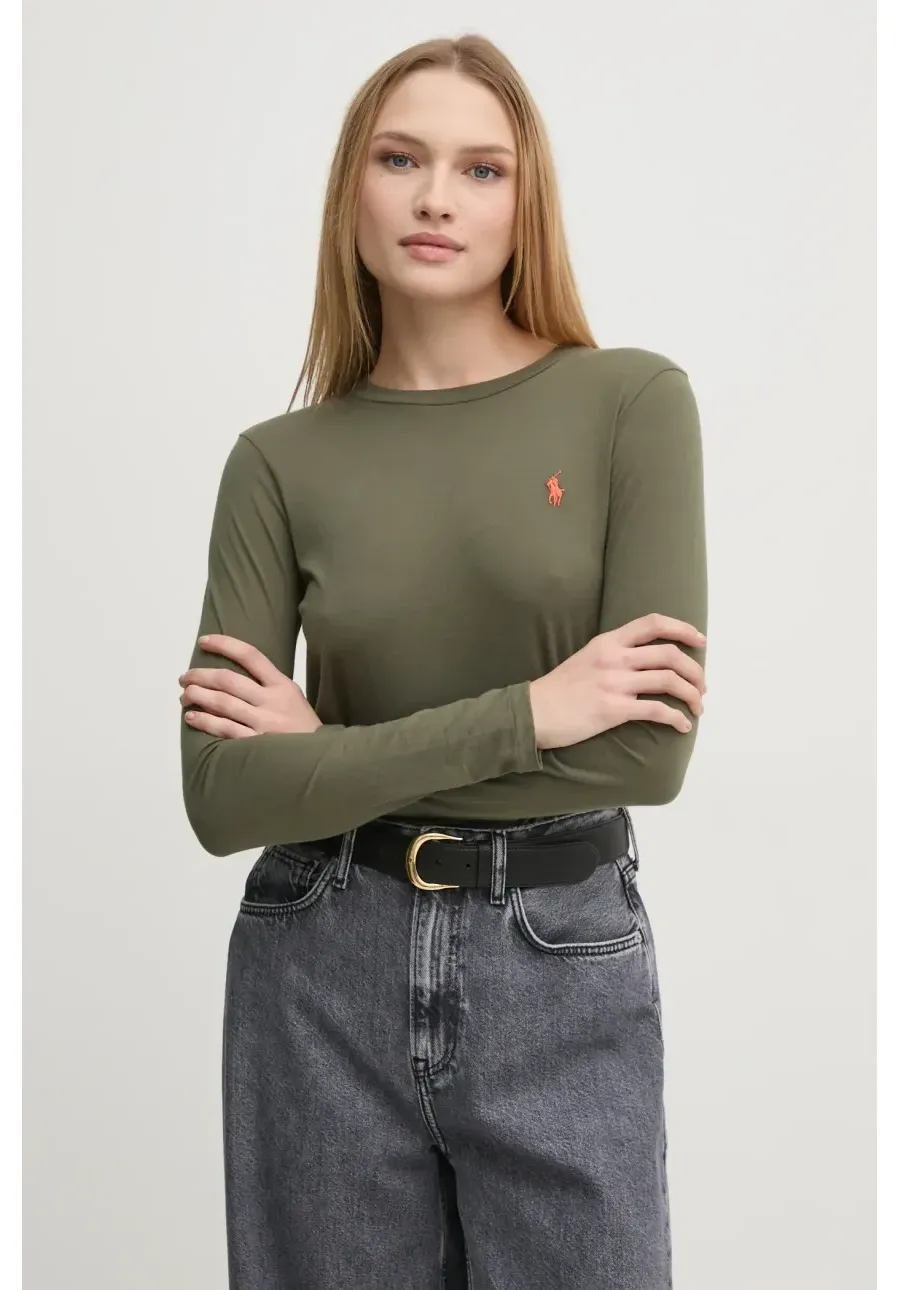 obrazek 1 Polo Ralph Lauren longsleeve bawełniany kolor zielony 211898699