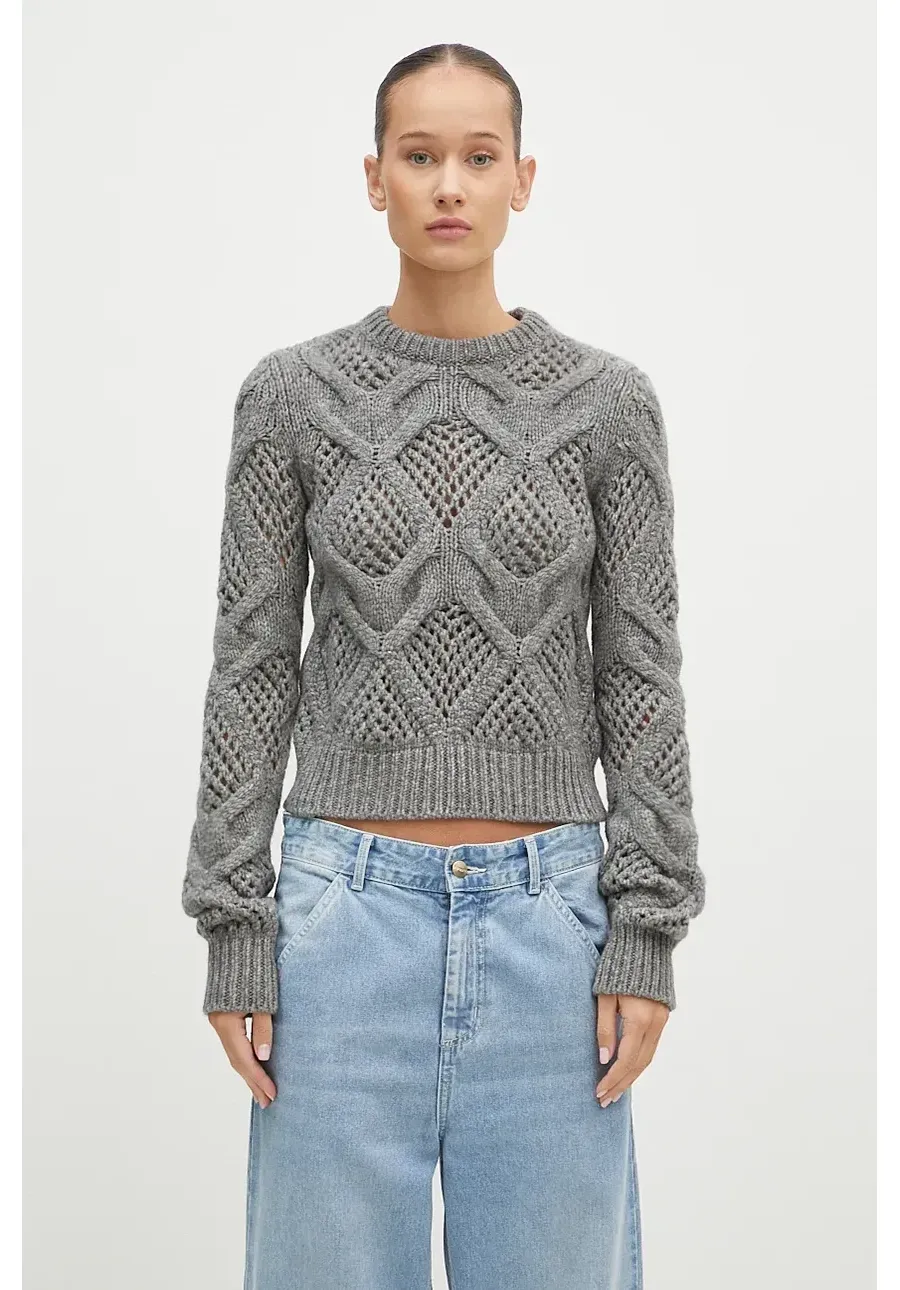 obrazek 1 Sportmax sweter wełniany Narvel damski kolor szary  2422366092600
