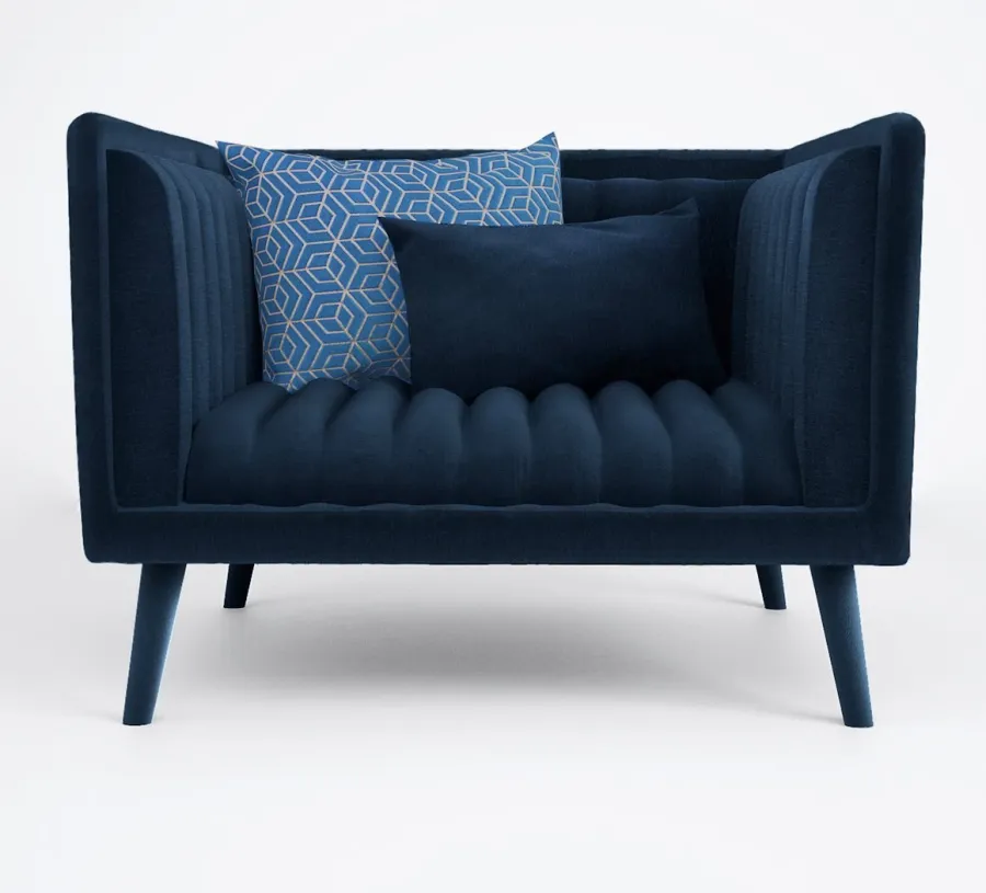 obrazek 1 Granatowy luksusowy fotel do stylowego salonu – Muranti