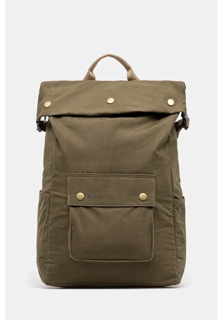 obrazek 1 Barbour plecak bawełniany Barbour Transport Foldover Backpack Bag kolor zielony mały gładki UBA0746