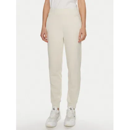 Zdjęcie Calvin Klein Spodnie dresowe Micro Logo K20K206632 Écru Regular Fit