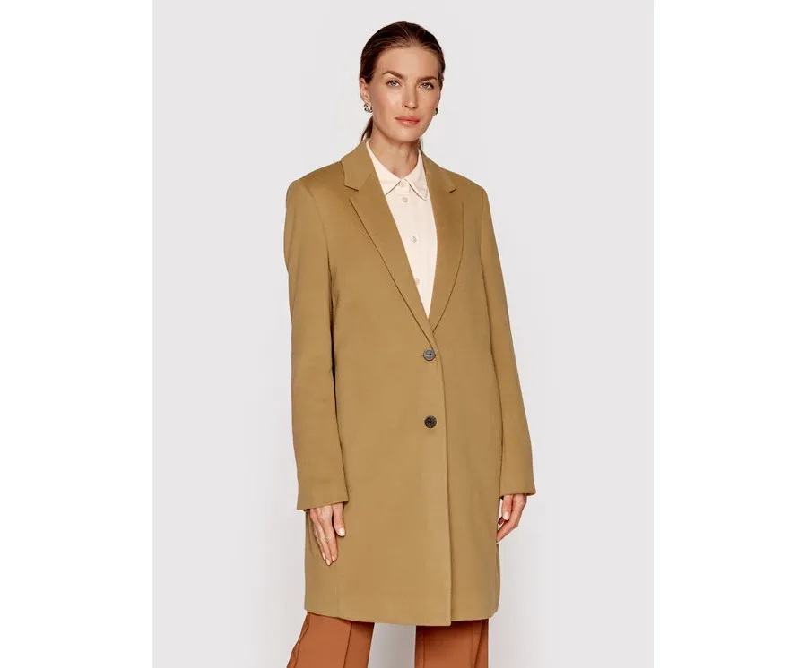 obrazek 1 Calvin Klein Płaszcz wełniany Crombie K20K204155 Brązowy Regular Fit