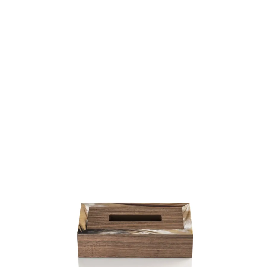picture 2 Luxurious tissue box made of matte horn and walnut veneer - Arcahorn