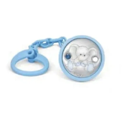 Picture Stylish pink pacifier holder decorated with an elephant