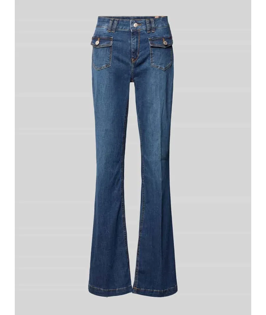 obrazek 1 Jeansy z poszerzaną nogawką i wpuszczanymi kieszeniami