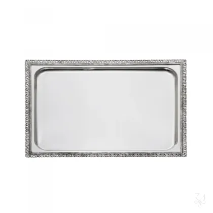 Zdjęcie Prostokątna srebrna taca Casting z wyjątkowym zdobieniem - Zaramella Argenti