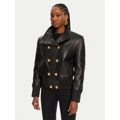 Zdjęcie Balmain Kurtka skórzana DF0TH275LC62 Czarny Regular Fit