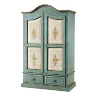 Picture Decorated 2-door wardrobe and 2 drawers from Italy - Zanini
