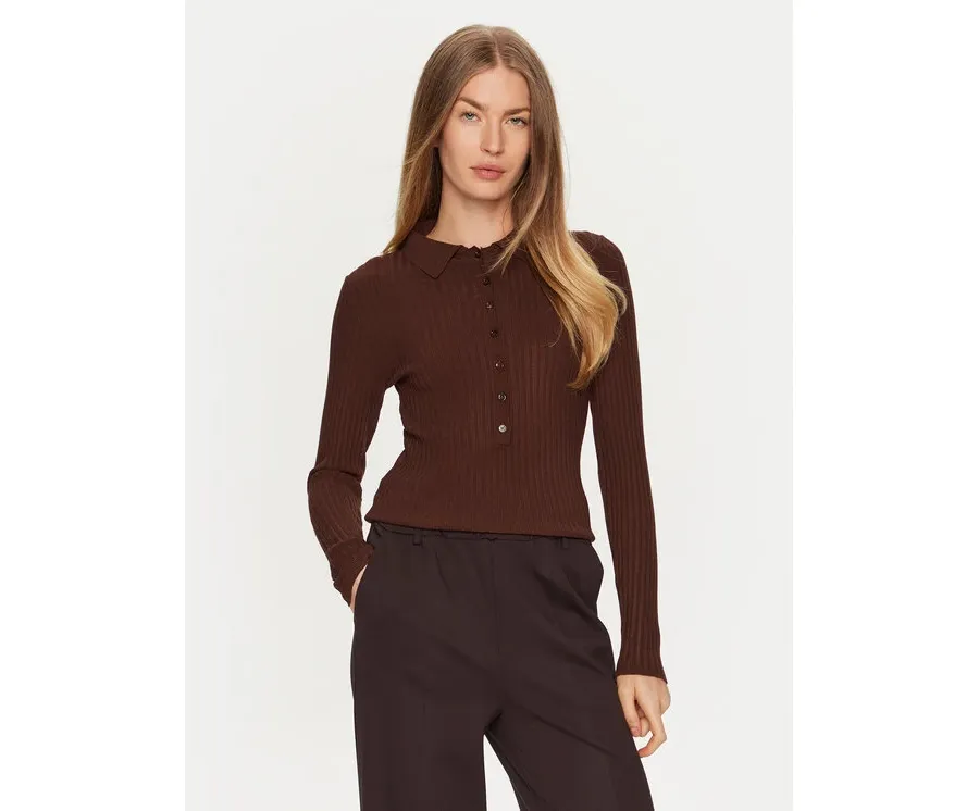 obrazek 1 ViCOLO Sweter 22095S Brązowy Slim Fit
