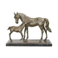 Picture Exclusive bronze sculpture of a mare and foal