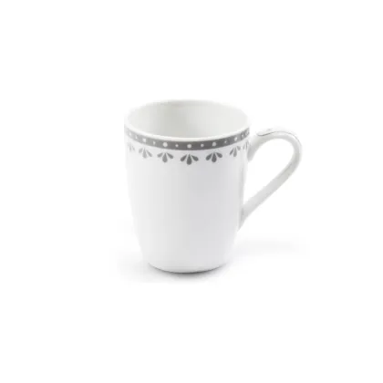 Zdjęcie Piękna stylowa filiżanka do espresso z porcelany z delikatnym szarym zdobieniem – Leander
