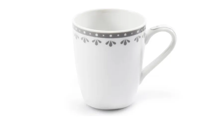 obrazek 1 Piękna stylowa filiżanka do espresso z porcelany z delikatnym szarym zdobieniem – Leander