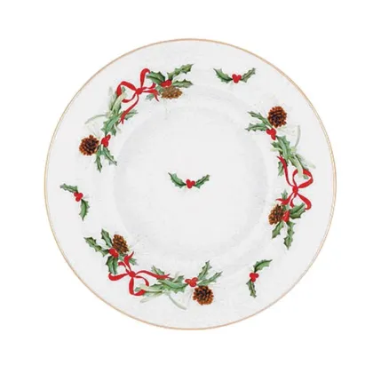 Zdjęcie Świąteczny talerz do zupy z porcelany