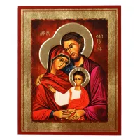 Zdjęcie Piękna Ikona Złocona z nimbem Święta Rodzina 25x31 cm