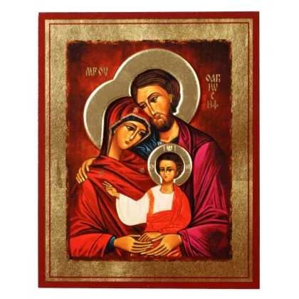 Zdjęcie Piękna Ikona Złocona z nimbem Święta Rodzina 25x31 cm