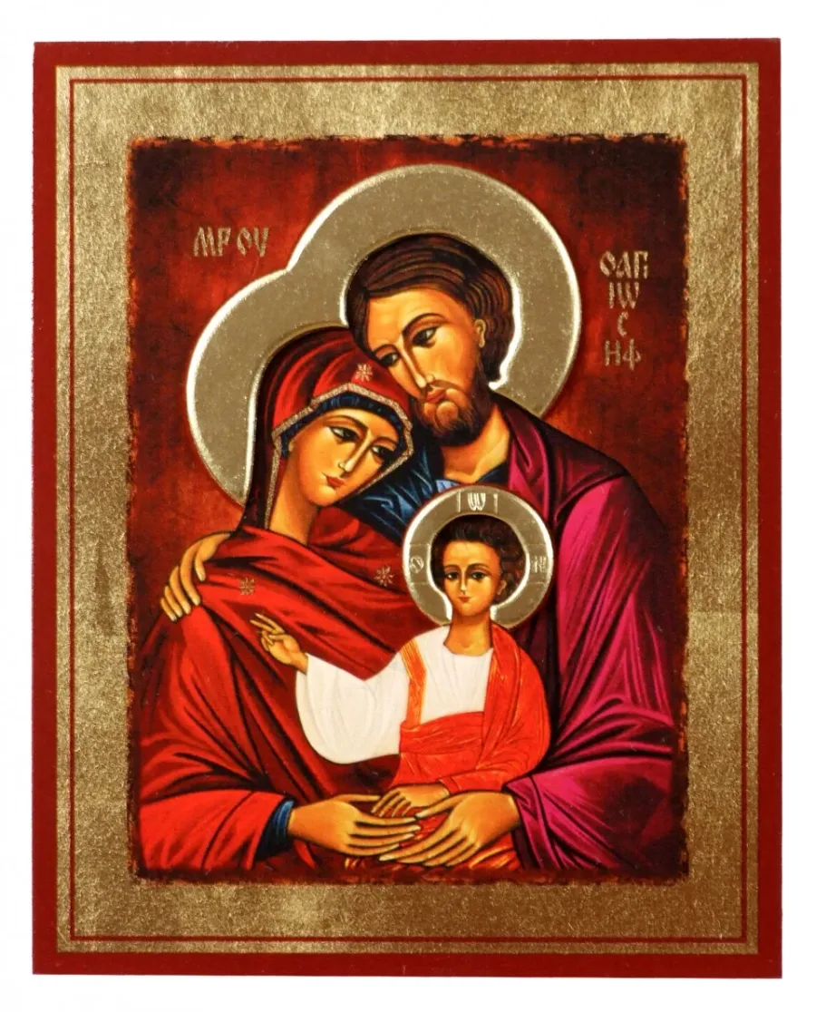 obrazek 1 Piękna Ikona Złocona z nimbem Święta Rodzina 25x31 cm