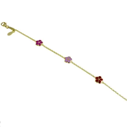 Zdjęcie Dziewczęca bransoletka z emaliowanymi kwiatami