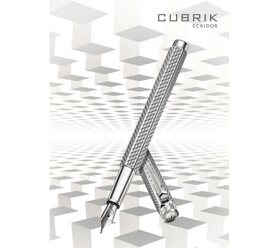 picture 1 Ecridor Fountain Pen - Cubrik Silver