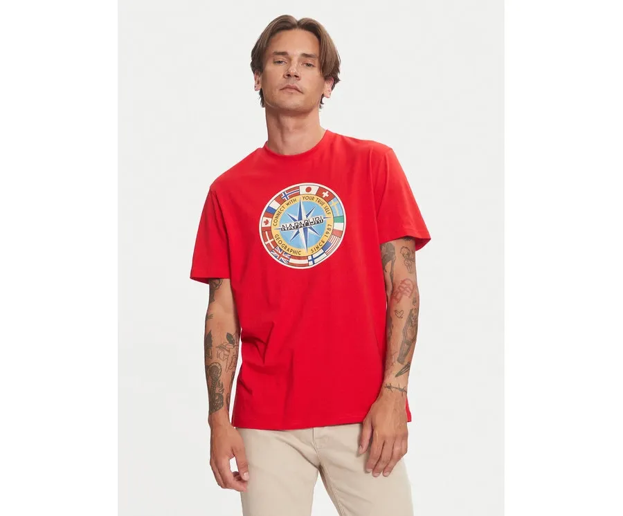 obrazek 1 Napapijri T-Shirt S-Dorees NP0A4IBE Czerwony Regular Fit