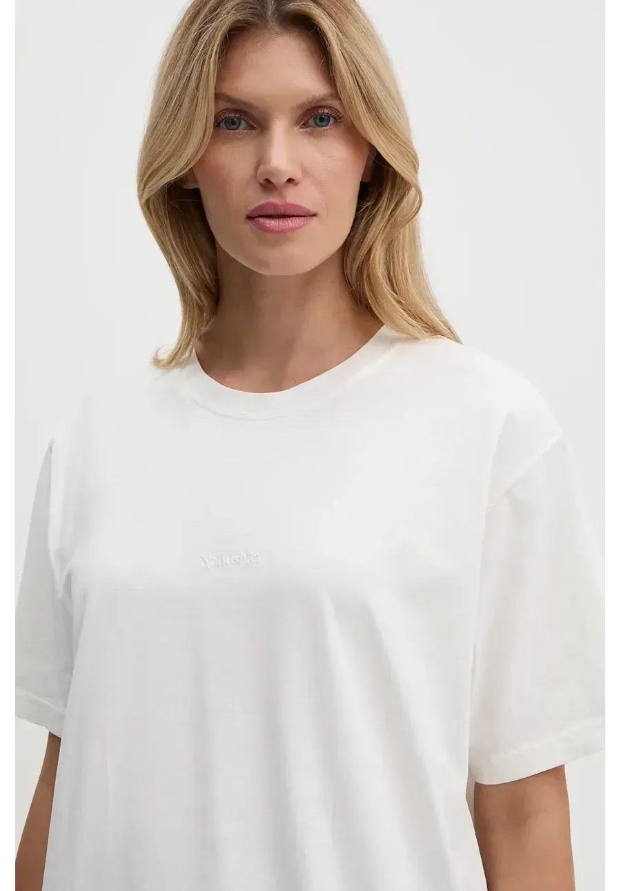 obrazek 1 Nanushka t-shirt bawełniany REECE damski kolor beżowy NU24CRSH00300