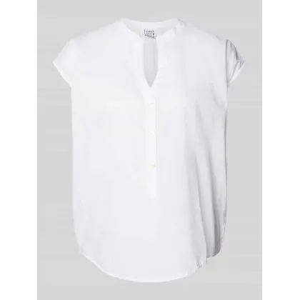 Zdjęcie Top bluzkowy o kroju straight fit z kołnierzem z lamówką