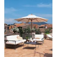 Picture Stylish Lipari round umbrella 350 cm in white acrylic for the garden