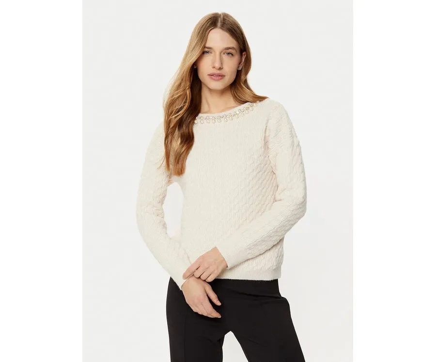 obrazek 1 Rinascimento Sweter CFM0011717003 Écru Regular Fit