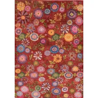 Picture Red floral carpet hand-woven from Iran - Jordan
