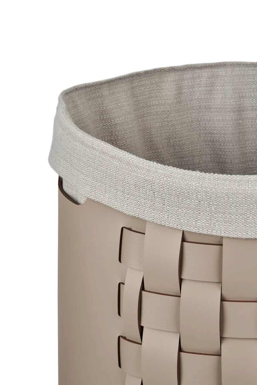 obrazek 2 Wysoki kosz Bottega Ø40xH40 cm w wyjątkowym kolorze cappuccino