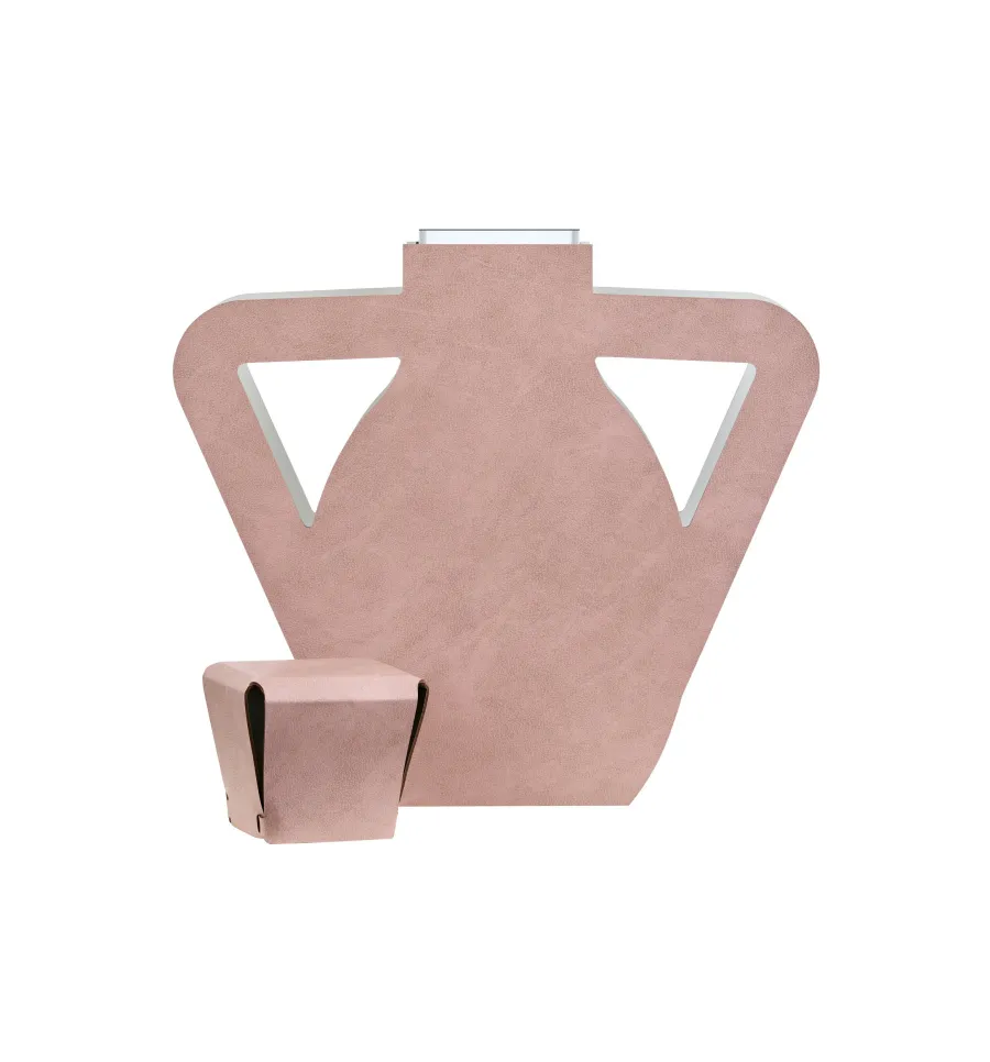 obrazek 3 Wazon Otto 9x41xH44 cm o wyjątkowym kształcie w kolorze pudrowego różu