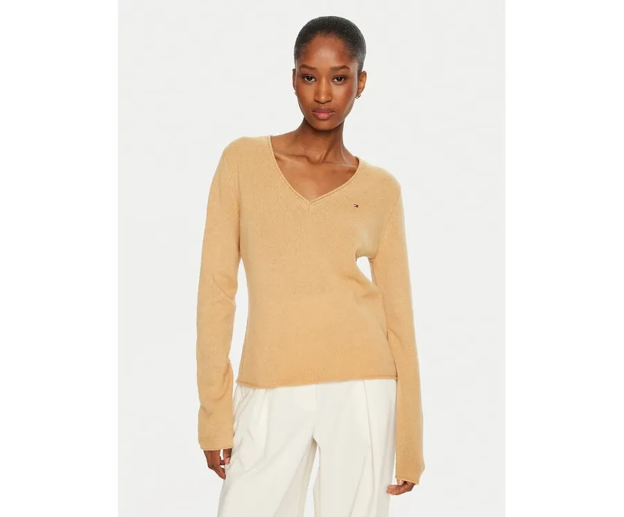 obrazek 1 Tommy Hilfiger Sweter WW0WW43505 Brązowy Regular Fit