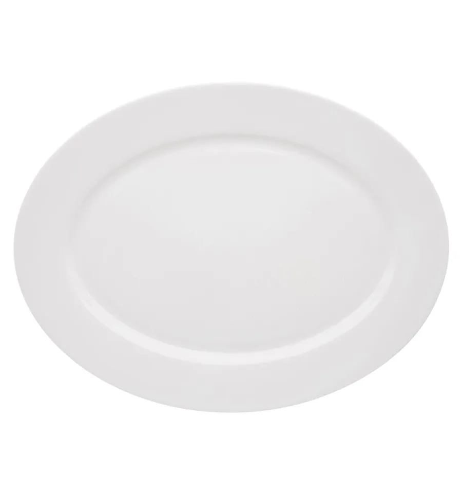obrazek 1 Porcelanowy mały owalny talerz Spirit White ze zdobieniem w zakrzywione delikatne linie - Vista Alegre