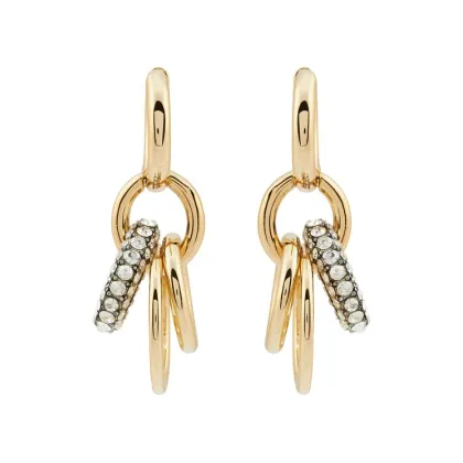 Zdjęcie Tory Burch Kolczyki Miller Pave Interlocking Earring 160179 Złoty