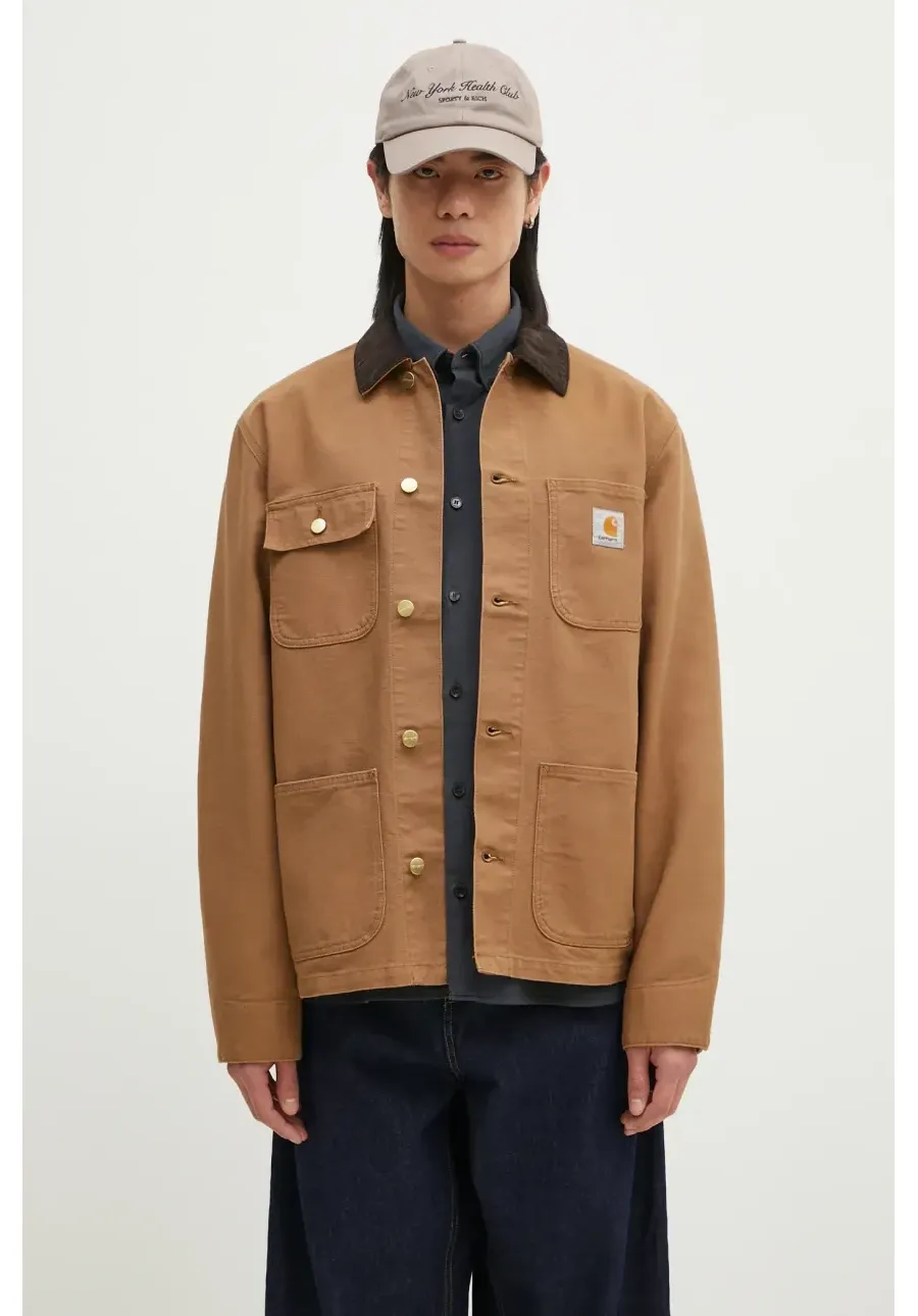 obrazek 1 Carhartt WIP kurtka bawełniana Michigan Coat kolor brązowy przejściowa I031519-HAMILTONBR