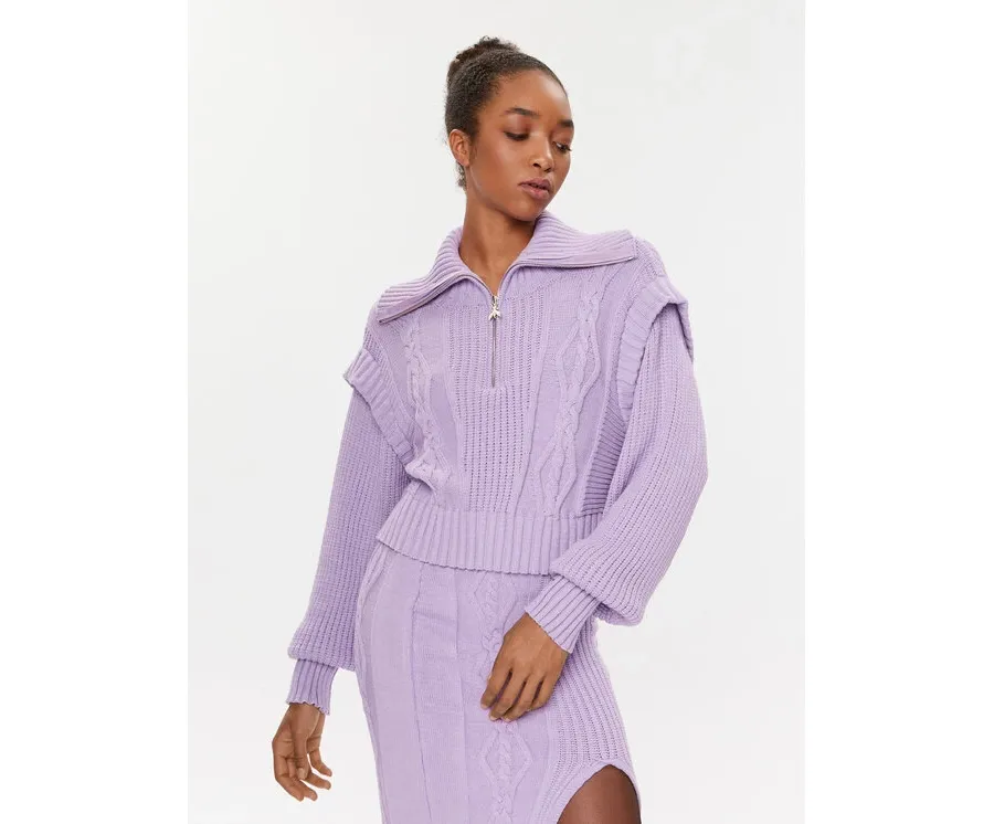 obrazek 1 Patrizia Pepe Sweter 2K0203/K140-M472 Fioletowy Regular Fit