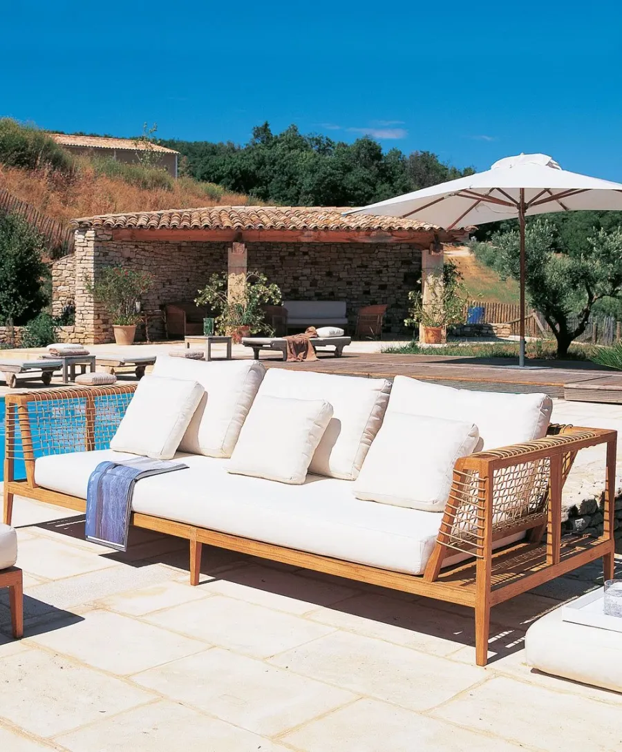 obrazek 2 Elegancka sofa Synthesis z drewna tekowego do ogrodu i na taras
