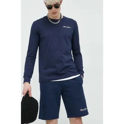 Zdjęcie Champion longsleeve bawełniany kolor granatowy gładki 217868-NVB