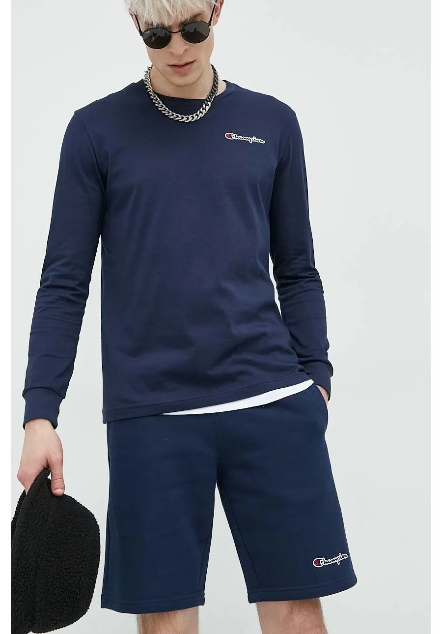 obrazek 1 Champion longsleeve bawełniany kolor granatowy gładki 217868-NVB