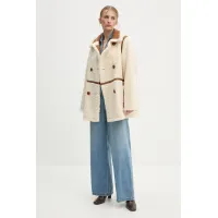 Zdjęcie Stand Studio płaszcz Chloe Jacket damski kolor beżowy przejściowy dwurzędowy 61186-9010