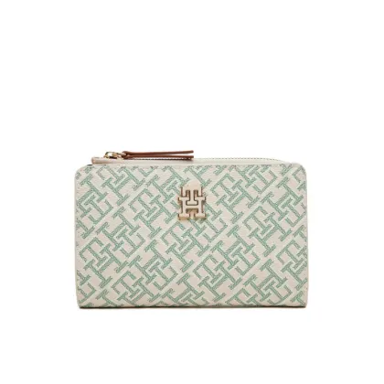 Zdjęcie Tommy Hilfiger Duży Portfel Damski Th Monoplay Leather Med 7 Wallet AW0AW17417 Écru