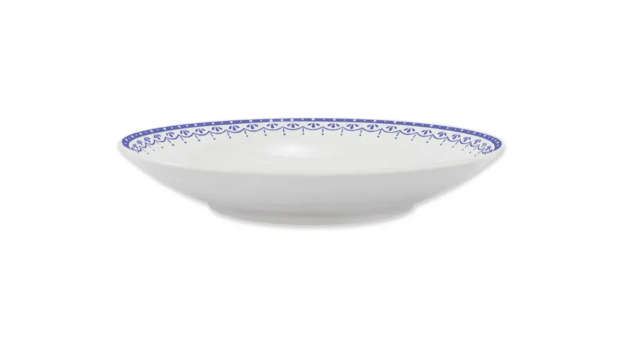 obrazek 2 Luksusowy głęboki talerz z porcelany zdobiony pięknym niebieskim motywem - Leander