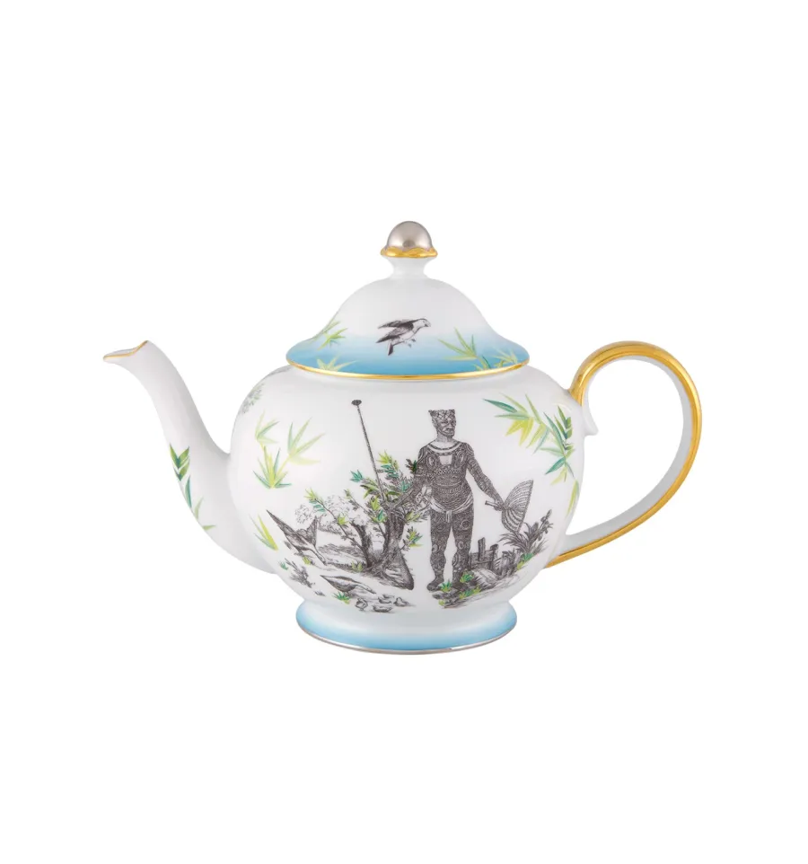 obrazek 1 Porcelanowy dzbanek do herbaty z kolekcji Rêveries z przedstawieniem mężczyzny wśród roślin - Vista Alegre