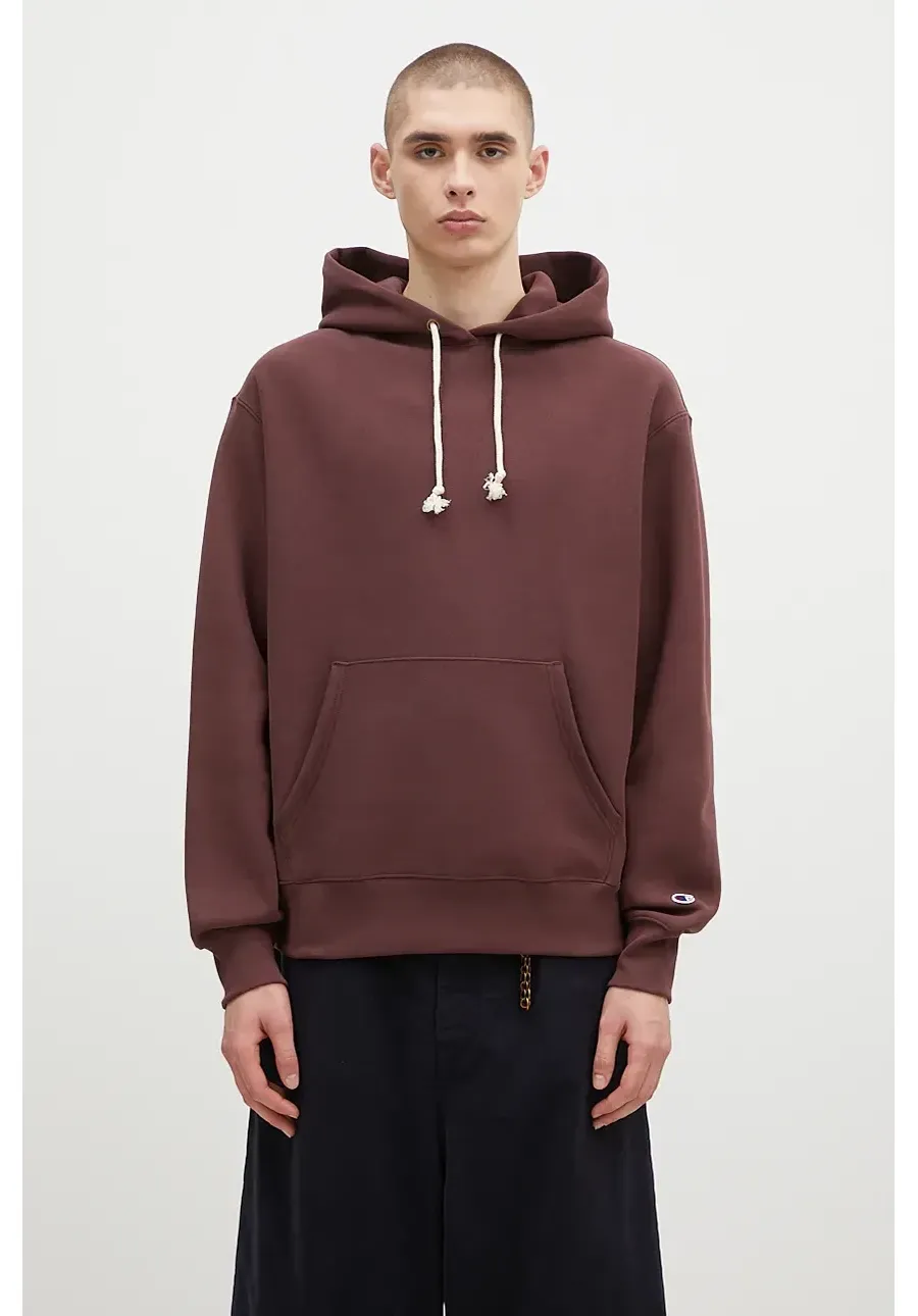 obrazek 1 Champion bluza Hooded Sweatshirt męska kolor brązowy z kapturem gładka 220705