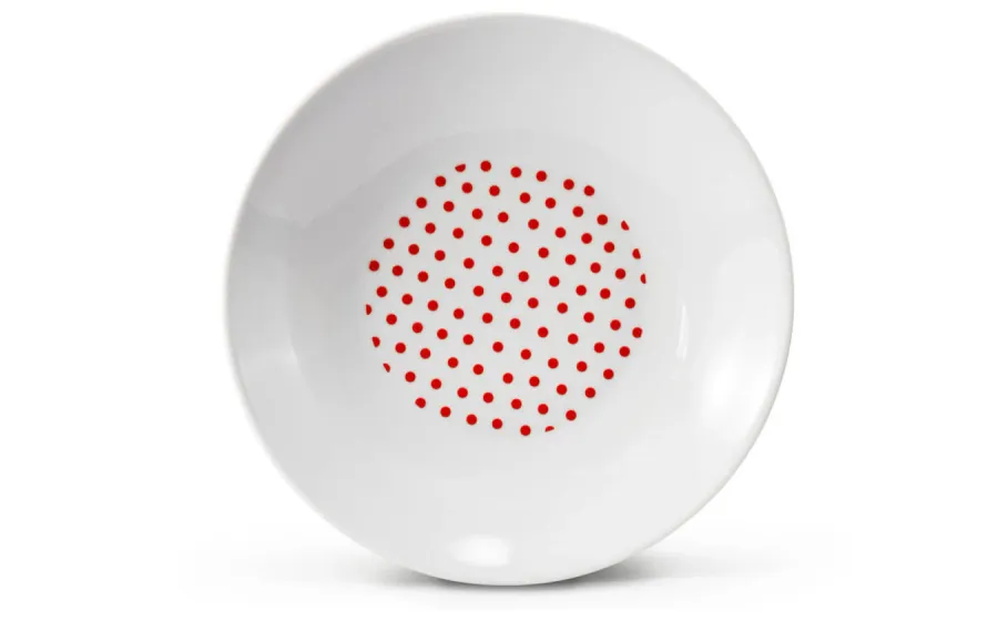 obrazek 1 Piękny porcelanowy głęboki talerz zdobiony geometrycznym motywem kropek - Leander