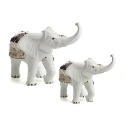Zdjęcie Porcelanowa figurka słonia w trzech wersjach kolorystycznych