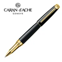 Picture Luxurious gold-plated Leman Ebony Black rollerball pen