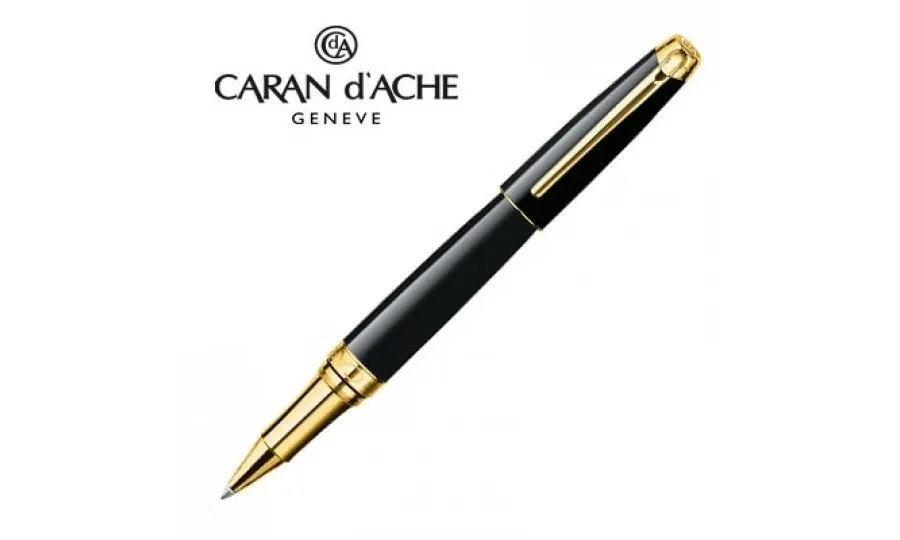 picture 1  Léman Roller Pen - Ebony Black Gold