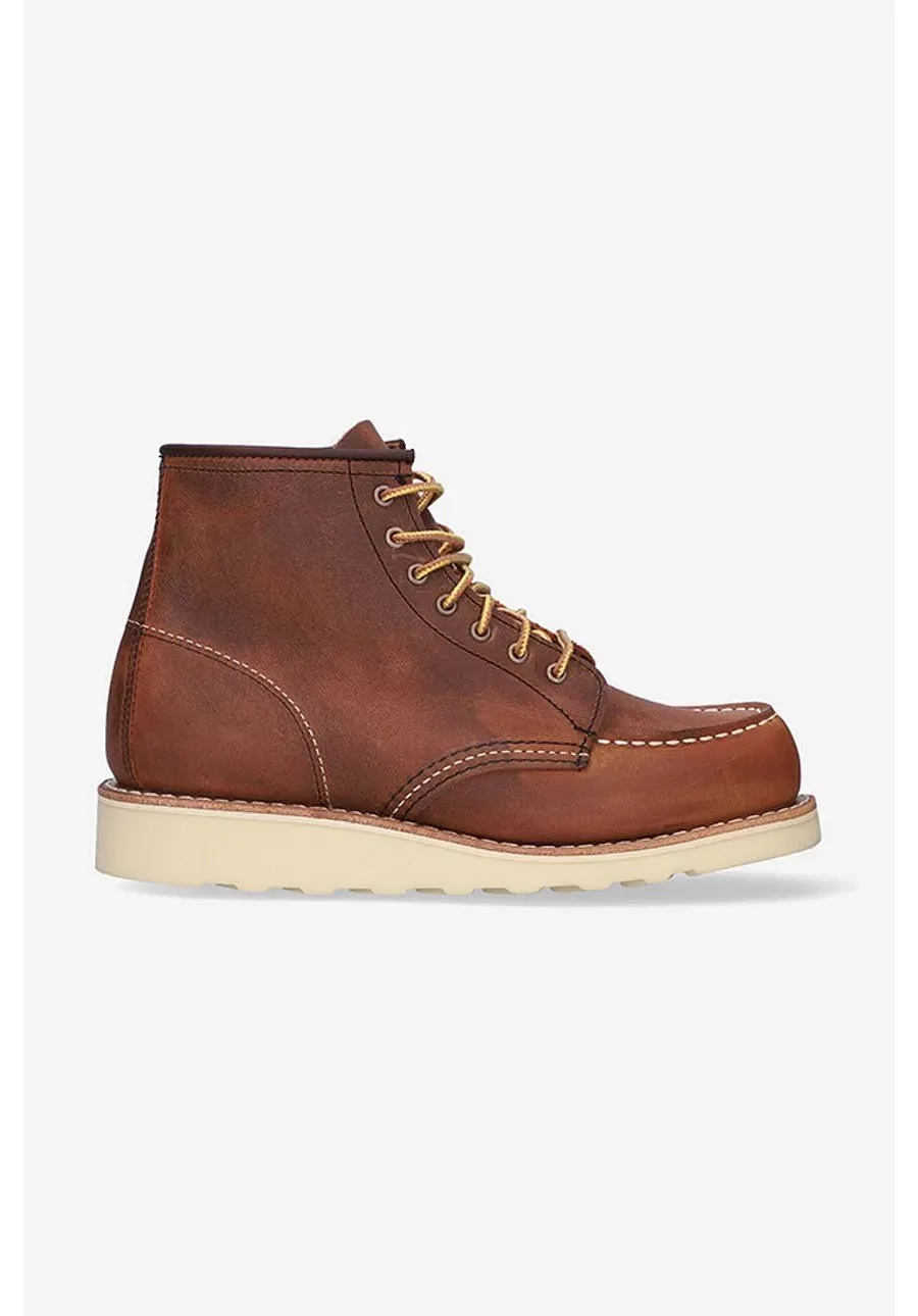 obrazek 1 Red Wing botki zamszowe 6-inch Moc Toe damskie kolor brązowy na płaskim obcasie 3428